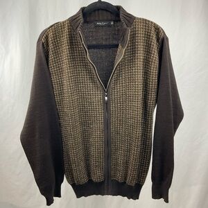 Aldo Conti Italia Front Zip Sweater Brown S EUC!